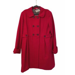 Old Navy Women's Red Wool-Blend Double-Breasted Dress Pea Coat XL